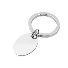 Rhodium Finish Polished Oval Key Ring Rhodium Finish Polished Oval Key Ring