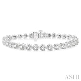9 Ctw 3 Prong Round Cut Diamond Tennis Bracelet in 14K White Gold