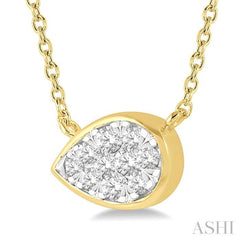 1/6 Ctw Pear Shape Lovebright Diamond Pendant With Chain in 14K Yellow and White Gold 1/6 Ctw Pear Shape Lovebright Diamond Pendant With Chain in 14K Yellow and White Gold