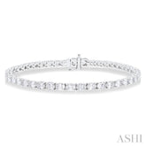 5 1/2 Ctw East West Oval Cut Diamond Fashion Tennis bracelet in 14K White Gold