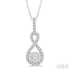 1/4 Ctw Winding Round Cut Diamond Lovebright Pendant With Link Chain in 14K White Gold 1/4 Ctw Winding Round Cut Diamond Lovebright Pendant With Link Chain in 14K White Gold