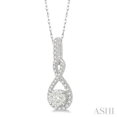1/4 Ctw Winding Round Cut Diamond Lovebright Pendant With Link Chain in 14K White Gold 1/4 Ctw Winding Round Cut Diamond Lovebright Pendant With Link Chain in 14K White Gold
