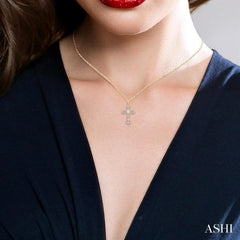 3/4 Ctw Lovebright Round Cut Diamond Cross Pendant in 14K Yellow and White Gold with chain 3/4 Ctw Lovebright Round Cut Diamond Cross Pendant in 14K Yellow and White Gold with chain