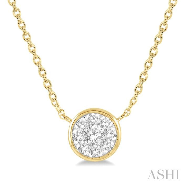 1/6 Ctw Round Shape Lovebright Diamond Pendant With Chain in 14K Yellow and White Gold 1/6 Ctw Round Shape Lovebright Diamond Pendant With Chain in 14K Yellow and White Gold
