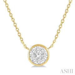 1/6 Ctw Round Shape Lovebright Diamond Pendant With Chain in 14K Yellow and White Gold 1/6 Ctw Round Shape Lovebright Diamond Pendant With Chain in 14K Yellow and White Gold