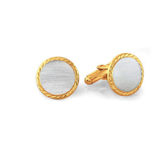 Sterling Silver Gold Finish Rope Edge Cufflinks Sterling Silver Gold Finish Rope Edge Cufflinks