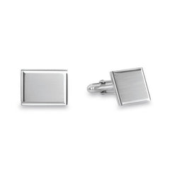 Sterling Silver Rectangle Diamond-Cut Cufflinks Sterling Silver Rectangle Diamond-Cut Cufflinks