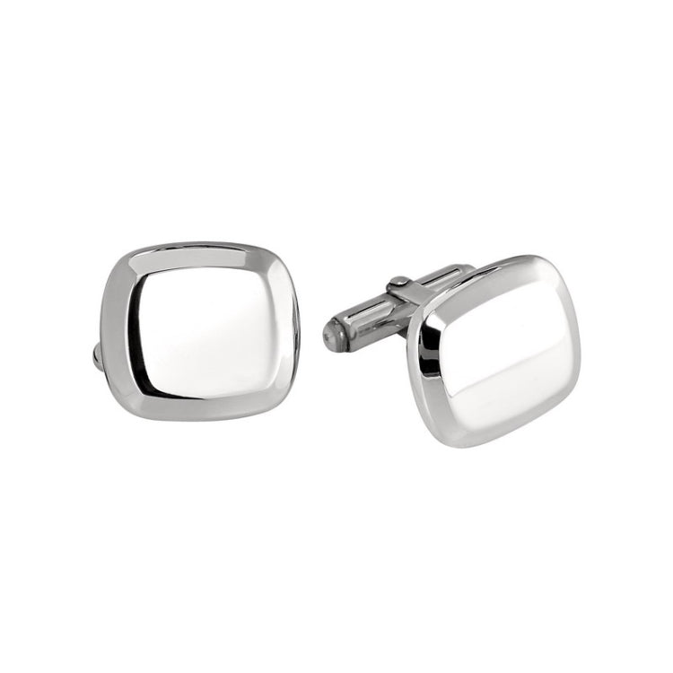 Sterling Silver Bevel Edge Cushion Polished Cufflinks Sterling Silver Bevel Edge Cushion Polished Cufflinks