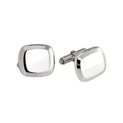 Sterling Silver Bevel Edge Cushion Polished Cufflinks Sterling Silver Bevel Edge Cushion Polished Cufflinks
