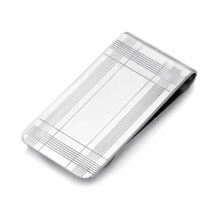 1 Sterling Silver Plaid Engine-Turned Polished Brite Money Clip 1 Sterling Silver Plaid Engine-Turned Polished Brite Money Clip