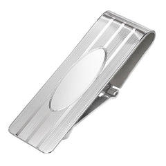 Sterling Silver Hinged Engine Turned Money Clip Sterling Silver Hinged Engine Turned Money Clip