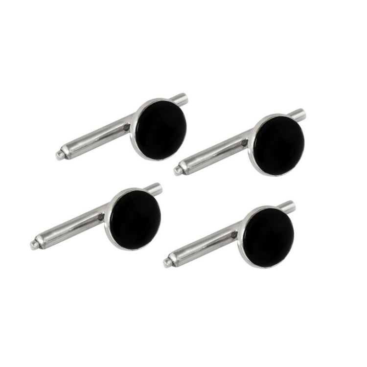 4-pc Sterling Silver 9mm Stud Set W/Onyx Stones 4-pc Sterling Silver 9mm Stud Set W/Onyx Stones