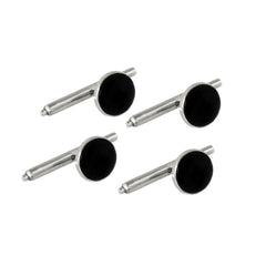 4-pc Sterling Silver 9mm Stud Set W/Onyx Stones 4-pc Sterling Silver 9mm Stud Set W/Onyx Stones