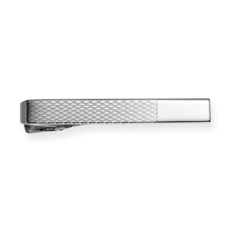 Sterling Silver Polished Engine-Turned Tie Bar Sterling Silver Polished Engine-Turned Tie Bar