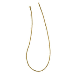 20 Stainless Steel Gold IP Plated 3mm Rounded Box Chain 20 Stainless Steel Gold IP Plated 3mm Rounded Box Chain