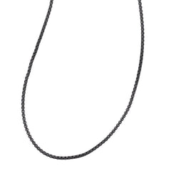 22 Stainless Steel Black IP Plated 2.5mm Rounded Box Chain 22 Stainless Steel Black IP Plated 2.5mm Rounded Box Chain