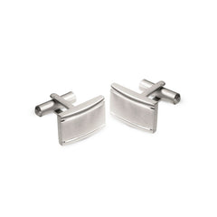 Stainless Steel Cuff Links with Lined Edge Stainless Steel Cuff Links with Lined Edge