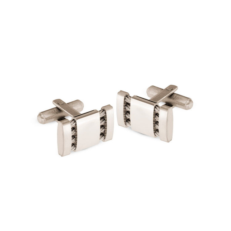 Stainless Steel Cuff Links with Cable Stainless Steel Cuff Links with Cable