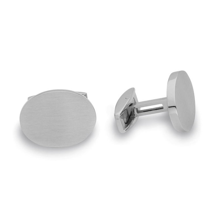 Stainless Steel Brushed Oval Cufflinks Stainless Steel Brushed Oval Cufflinks