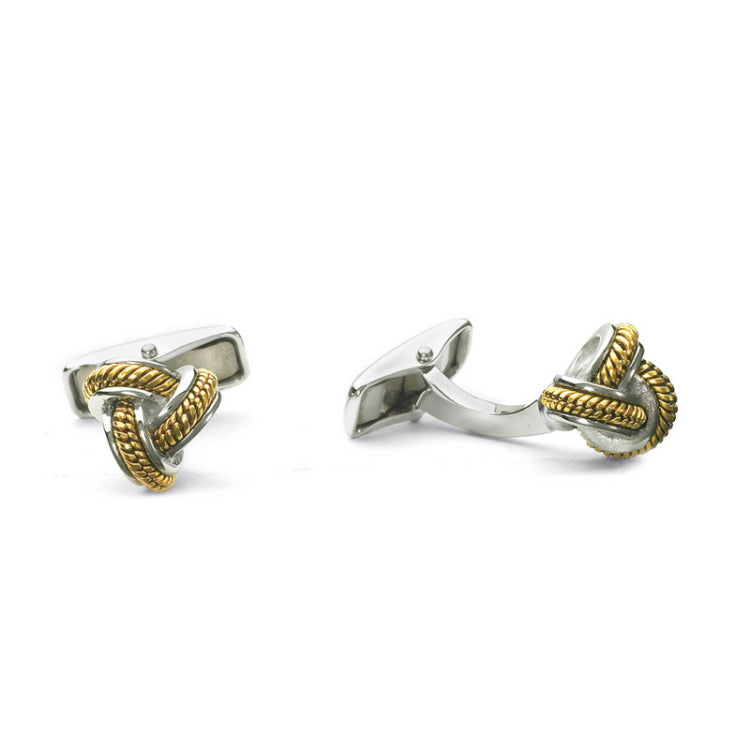 Stainless Steel Silver & Gold Love Knots Cufflinks Stainless Steel Silver & Gold Love Knots Cufflinks