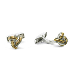 Stainless Steel Silver & Gold Love Knots Cufflinks Stainless Steel Silver & Gold Love Knots Cufflinks