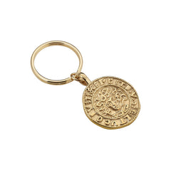 Gold IP Finish Stainless Steel Coin Key Ring Gold IP Finish Stainless Steel Coin Key Ring