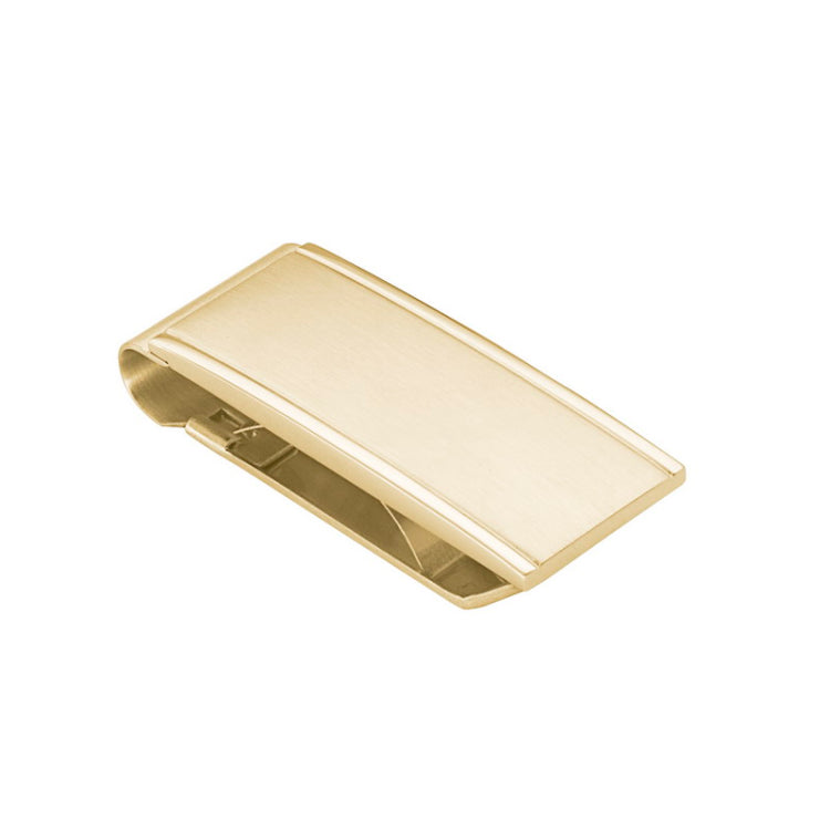 Gold Finish Stainless Steel Money Clip with Lined Edgee Gold Finish Stainless Steel Money Clip with Lined Edgee