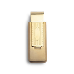 Stainless Steel Gold PVD Finish Flip Money Clip with Oval Center Stainless Steel Gold PVD Finish Flip Money Clip with Oval Center