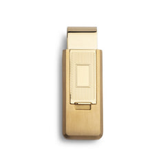 Stainless Steel Gold PVD Finish Flip Money Clip with Rectangle Center Stainless Steel Gold PVD Finish Flip Money Clip with Rectangle Center