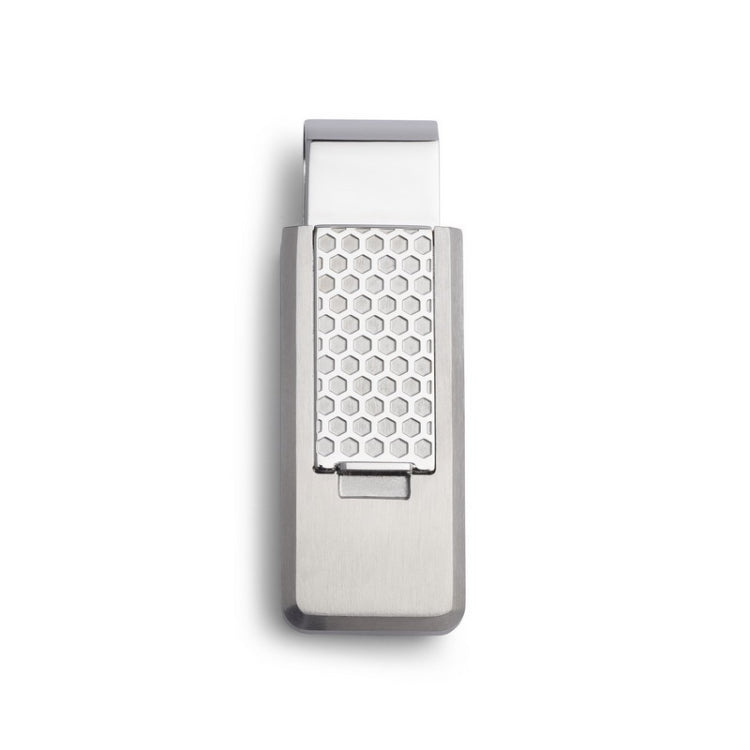 Stainless Steel PVD Finish Flip Money Clip w/Honeycomb Pattern Stainless Steel PVD Finish Flip Money Clip w/Honeycomb Pattern