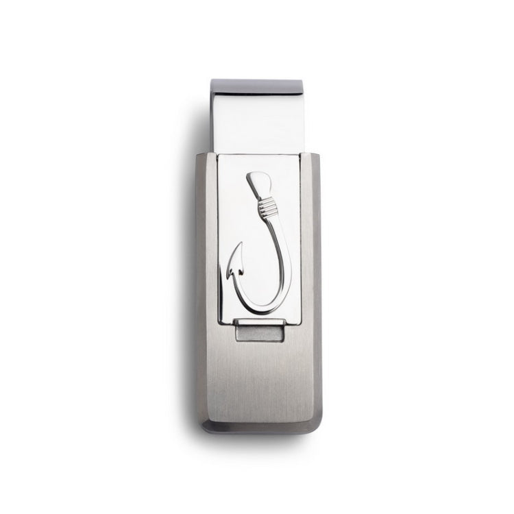 Stainless Steel PVD Finish Flip Money Clip w/Fish Hook Stainless Steel PVD Finish Flip Money Clip w/Fish Hook