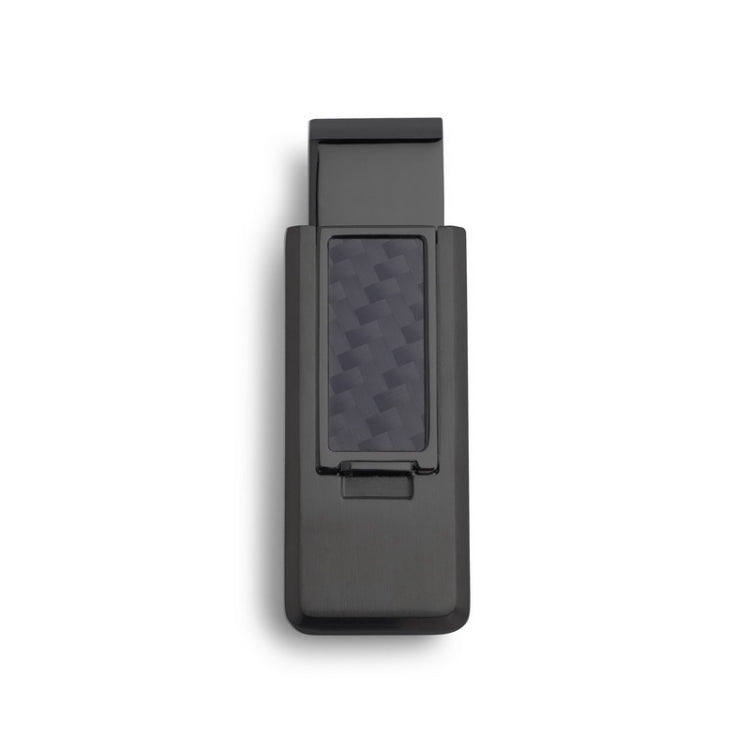 Black PVD Finish Stainless Steel Flip Money Clip w/Black Carbon Fiber Black PVD Finish Stainless Steel Flip Money Clip w/Black Carbon Fiber