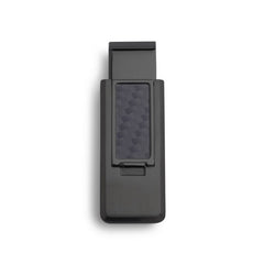 Black PVD Finish Stainless Steel Flip Money Clip w/Black Carbon Fiber Black PVD Finish Stainless Steel Flip Money Clip w/Black Carbon Fiber