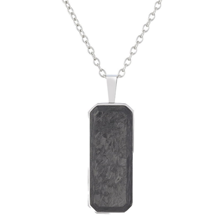 Stainless Steel Forged Carbon Dog Tag on 20 -22  Adjustable Rounded Box Chain Stainless Steel Forged Carbon Dog Tag on 20 -22  Adjustable Rounded Box Chain
