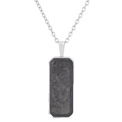 Stainless Steel Forged Carbon Dog Tag on 20 -22  Adjustable Rounded Box Chain Stainless Steel Forged Carbon Dog Tag on 20 -22  Adjustable Rounded Box Chain