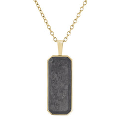 Gold IP Finish Stainless Steel Forged Carbon Dog Tag on 20 -22  Adjustable Rounded Box Chain Gold IP Finish Stainless Steel Forged Carbon Dog Tag on 20 -22  Adjustable Rounded Box Chain