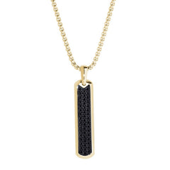 Gold IP Finish Stainless Steel Long Thin Rectangular Necklace on 20 Rouned Box Chain Gold IP Finish Stainless Steel Long Thin Rectangular Necklace on 20 Rouned Box Chain