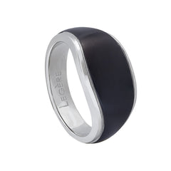 Stainless Steel Signet Ring  with Black IP Matte Finish Stainless Steel Signet Ring  with Black IP Matte Finish