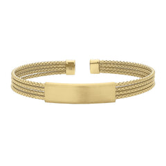Gold Vermeil Sterling Silver 4 Cable ID Cuff Bracelet Gold Vermeil Sterling Silver 4 Cable ID Cuff Bracelet