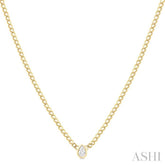 1/5 Ctw Bezel Set Pear Cut Diamond Curb Link Fashion Necklace in 14K Yellow Gold