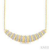 1/5 Ctw Ribbed Dome Round Cut Diamond Necklace in 10K Yellow Gold