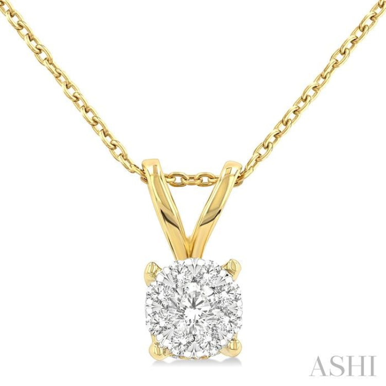 1/3 Ctw Lovebright Chevron Bail Round Cut Diamond Solitaire Pendant With Chain in 14K Yellow and White Gold 1/3 Ctw Lovebright Chevron Bail Round Cut Diamond Solitaire Pendant With Chain in 14K Yellow and White Gold