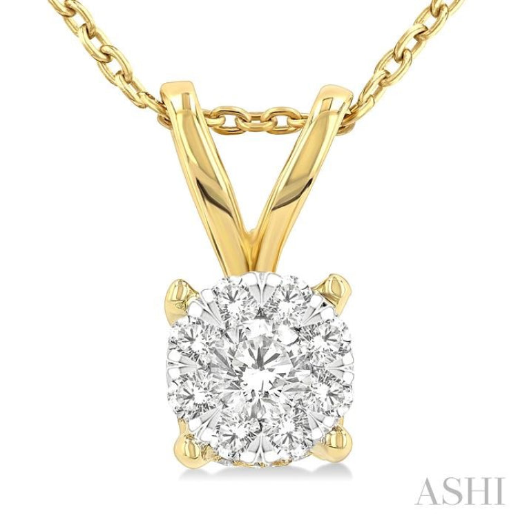 1/3 Ctw Lovebright Chevron Bail Round Cut Diamond Solitaire Pendant With Chain in 14K Yellow and White Gold 1/3 Ctw Lovebright Chevron Bail Round Cut Diamond Solitaire Pendant With Chain in 14K Yellow and White Gold