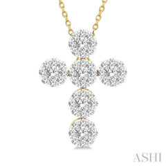 1 Ctw Lovebright Cross Round Cut Diamond Fashion Pendant With Chain in 14K Yellow and White Gold 1 Ctw Lovebright Cross Round Cut Diamond Fashion Pendant With Chain in 14K Yellow and White Gold