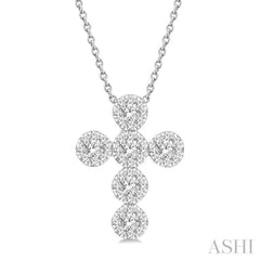 1/2 Ctw Lovebright Cross Round Cut Diamond Fashion Pendant With Chain in 14K White Gold 1/2 Ctw Lovebright Cross Round Cut Diamond Fashion Pendant With Chain in 14K White Gold