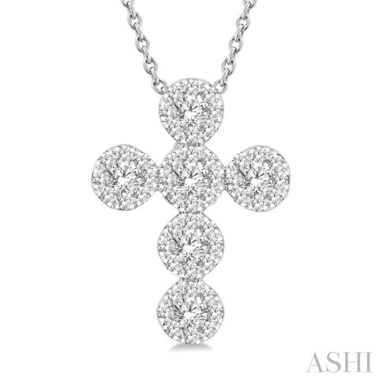 1/2 Ctw Lovebright Cross Round Cut Diamond Fashion Pendant With Chain in 14K White Gold 1/2 Ctw Lovebright Cross Round Cut Diamond Fashion Pendant With Chain in 14K White Gold
