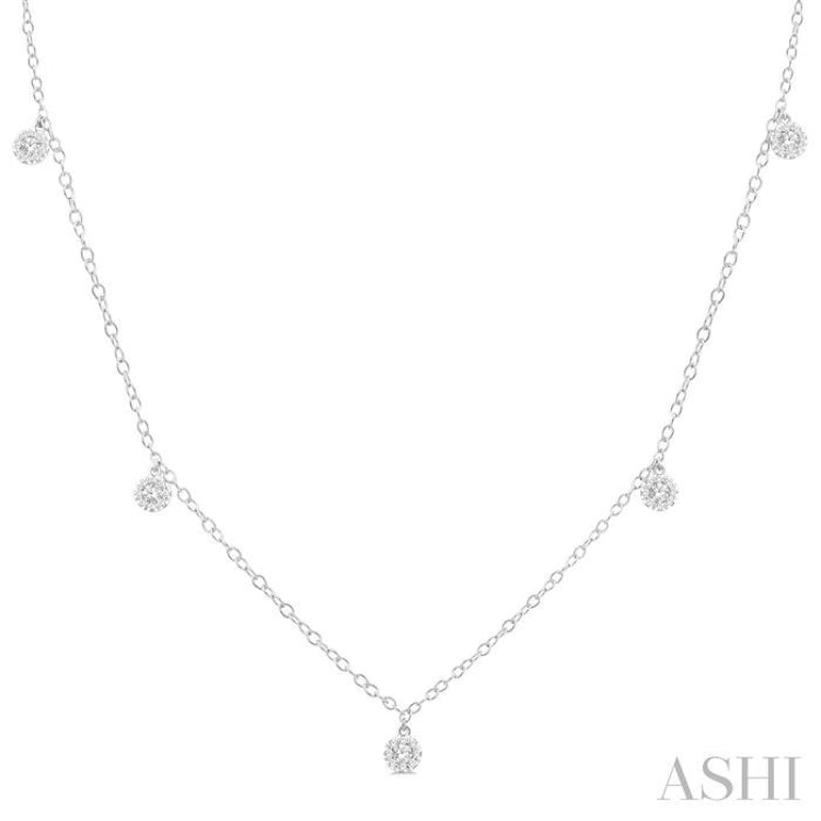 1/3 Ctw Lovebright Circular Mount Round Cut Diamond Station Necklace in 14K White Gold 1/3 Ctw Lovebright Circular Mount Round Cut Diamond Station Necklace in 14K White Gold
