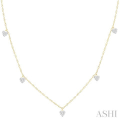 1/3 Ctw Lovebright Heart Motif Round Cut Diamond Station Necklace in 14K Yellow Gold 1/3 Ctw Lovebright Heart Motif Round Cut Diamond Station Necklace in 14K Yellow Gold