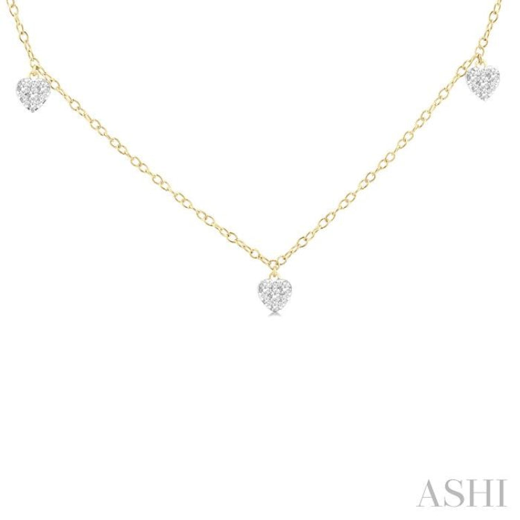 1/3 Ctw Lovebright Heart Motif Round Cut Diamond Station Necklace in 14K Yellow Gold 1/3 Ctw Lovebright Heart Motif Round Cut Diamond Station Necklace in 14K Yellow Gold