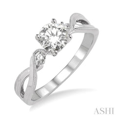 1/20 Ctw Diamond Semi-Mount Engagement Ring in 14K White Gold